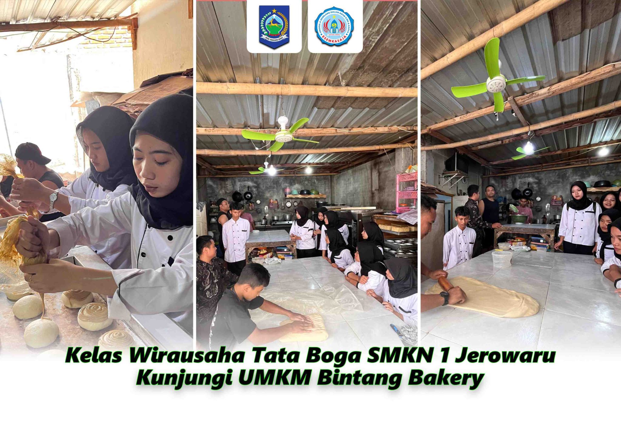 Kelas Wirausaha Tata Boga SMKN 1 Jerowaru Kunjungi UMKM Bintang Bakery di Selong
