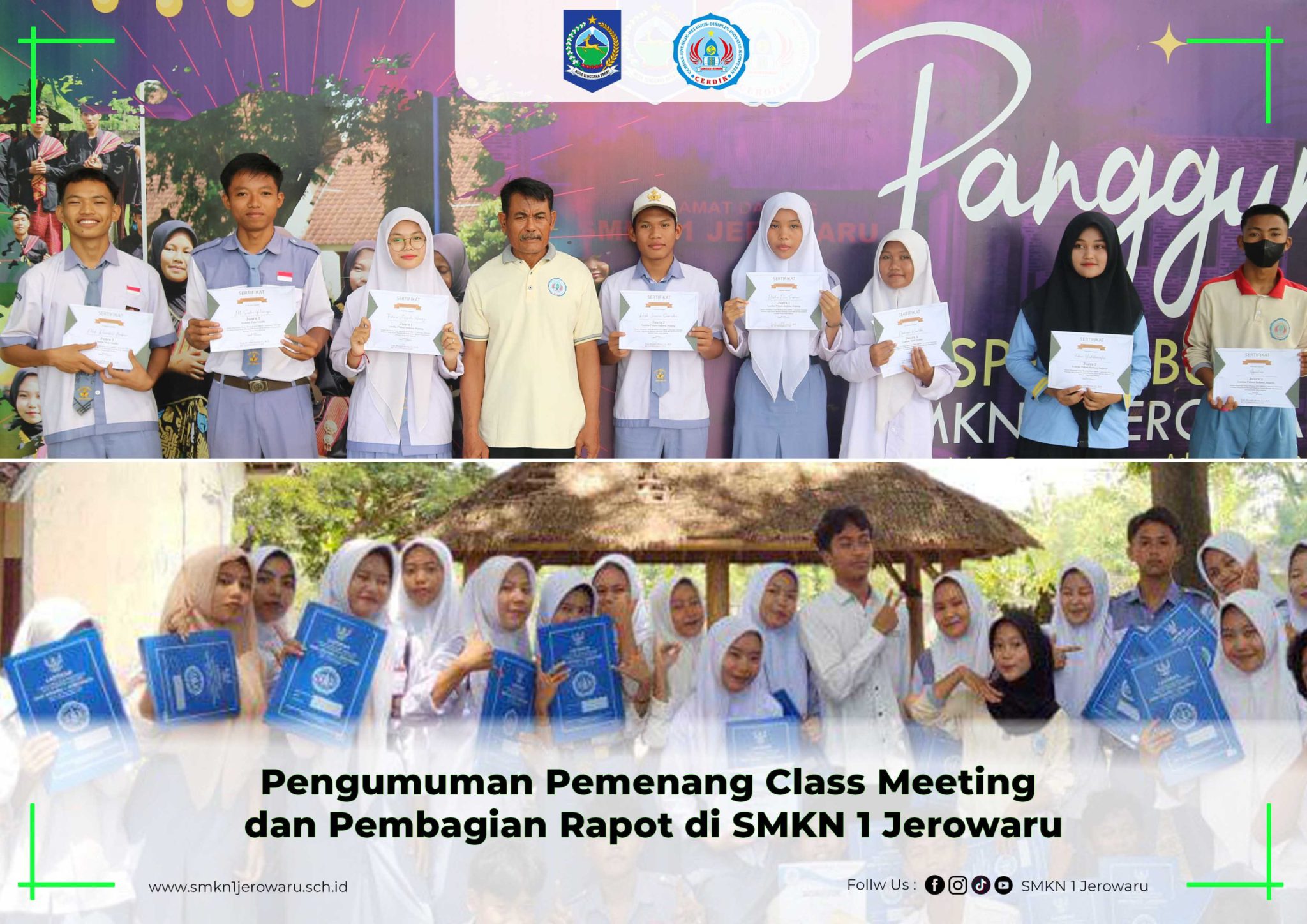 Pengumuman Pemenang Class Meeting dan Pembagian Rapot Membawa Kegembiraan di SMKN 1 Jerowaru