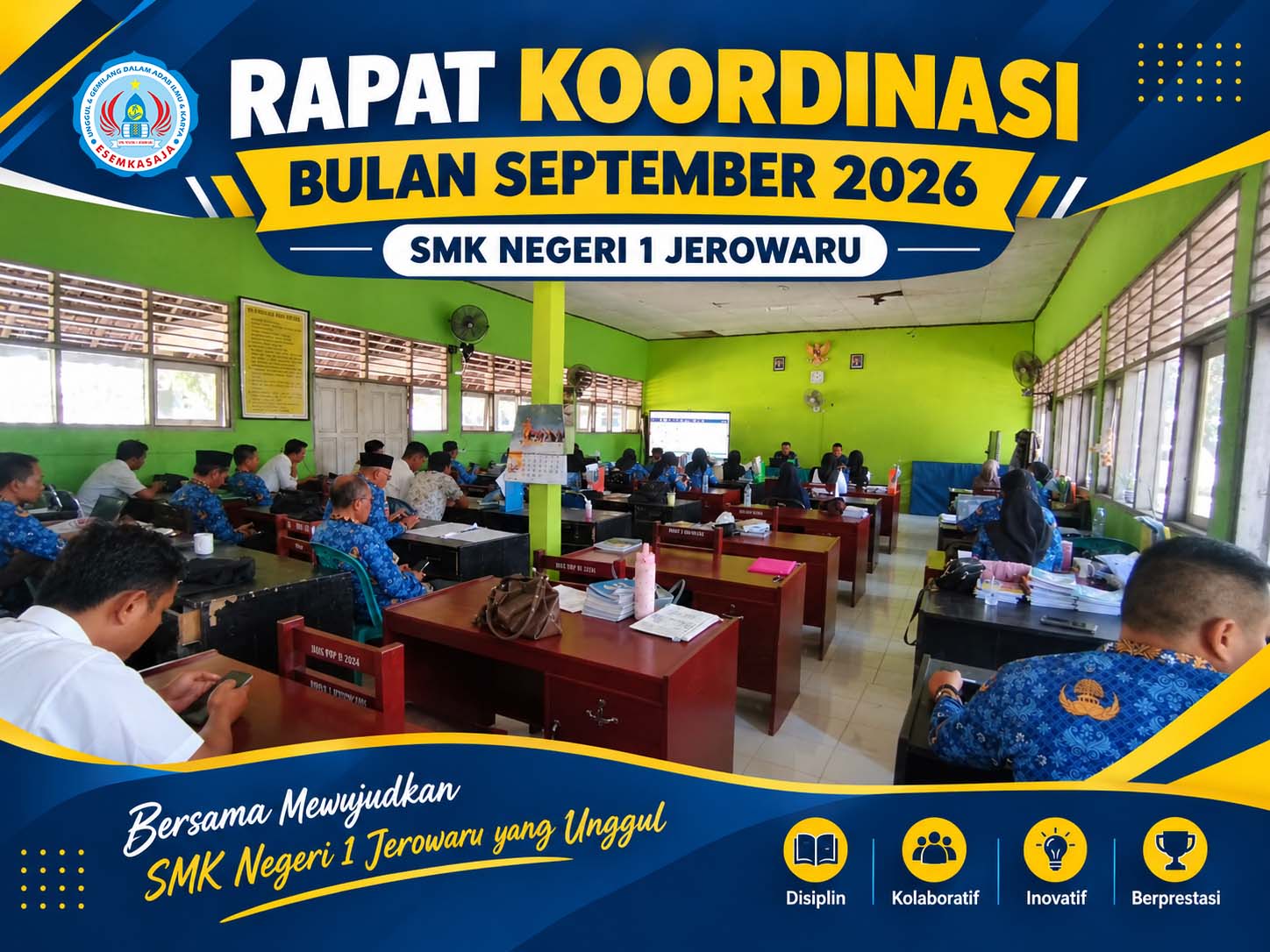 Rapat dan Koordinasi Bulanan: Langkah Tegas SMK Negeri 1 Jerowaru Hadapi Agenda Akademik dan Kesiapan PKL