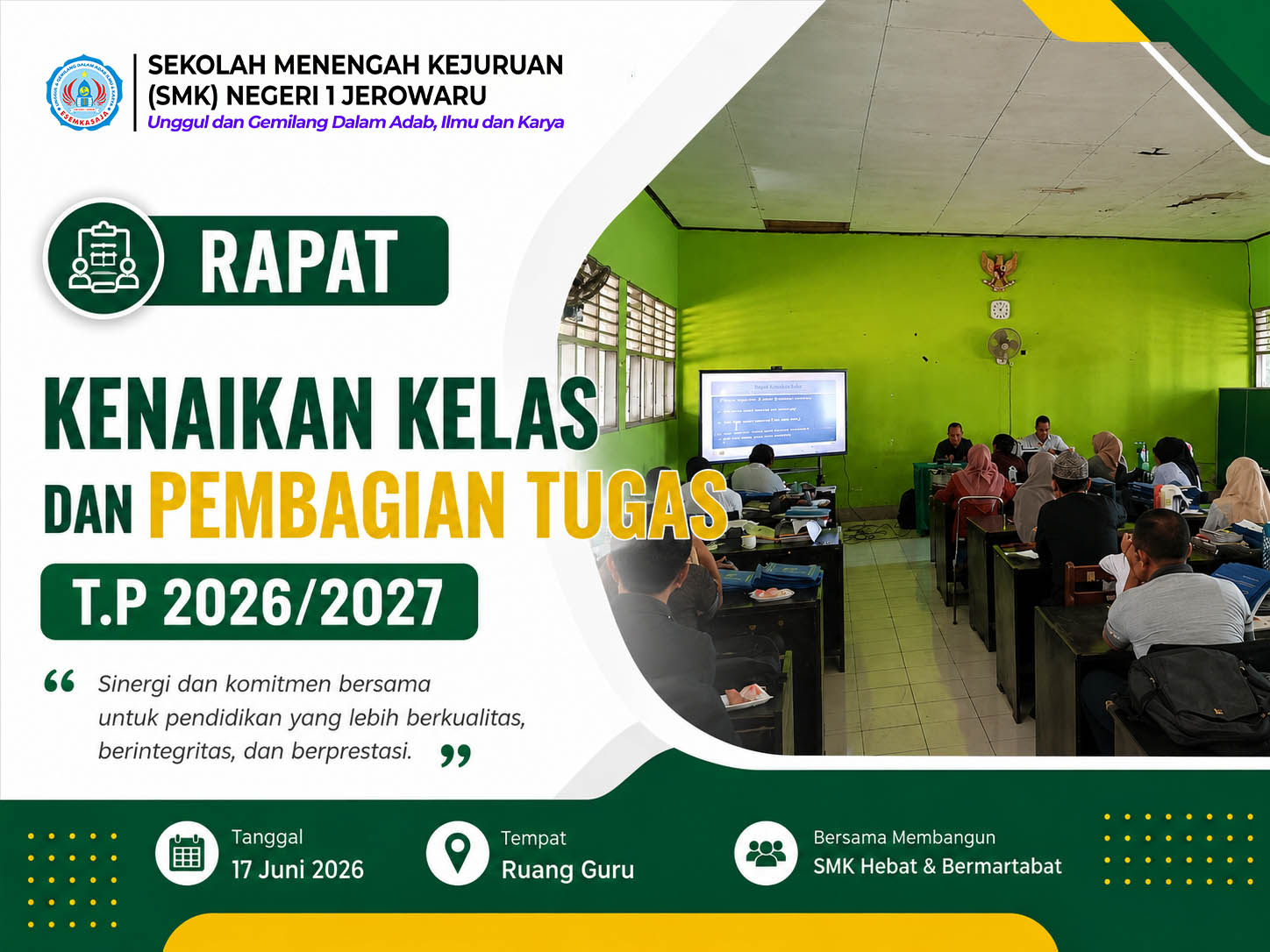 Persiapan Tahun Ajaran Baru, SMK Negeri 1 Jerowaru Sukses Gelar Rapat Pleno Kenaikan Kelas dan Pembagian Tugas Mengajar