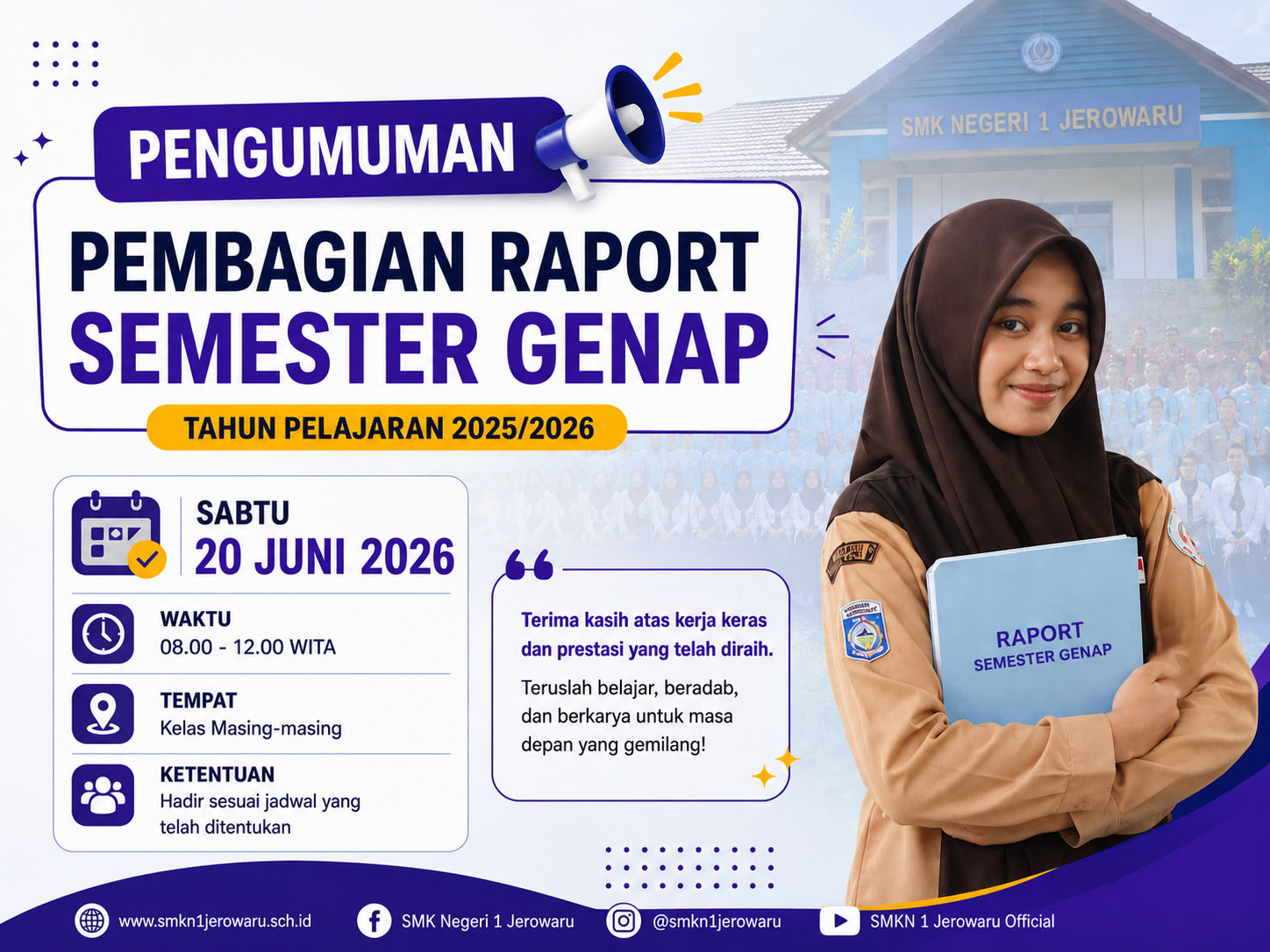 Pembagian Raport Semester Genap Tahun Pelajaran 2025/2026